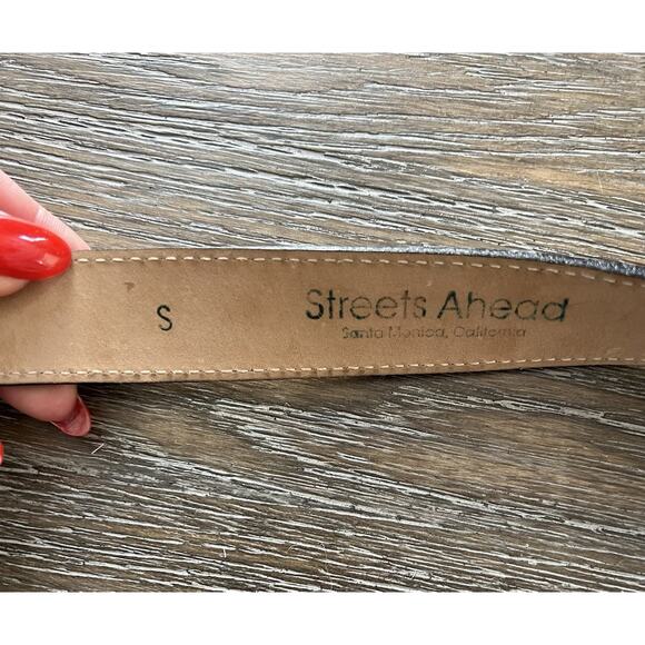 Vintage STREETS AHEAD Brown Western Croc Leather Belt Small 26 main image 10